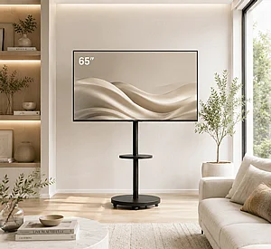מעמד רצפתי נייד עם גלגלים נסתרים למסכים עד 65″ דגם AL-65 מעמד רצפתי נייד עם גלגלים נסתרים למסכים עד 65″ דגם AL-65
